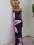 Sexy Party Maxi Dress For Women Summer Fashion Print Sleeveless Backless Bodycon Casual Club Elegant Strap Dress